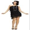 Fun World Women's Shimmery Flapper Black Adult Costume, Black, S/M Size 2-8 view 1