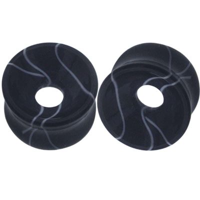 MoDTanOiz 5/8 Gauge Gauges 5/8 16mm Ear Plugs Plug Flesh Tunnels Tunnel 2g 0g 00g 0 00 1/2 Weight Men Women Ears Steel Stone Wood Earrings Silicone Black 00 gauge 5/8 16mm