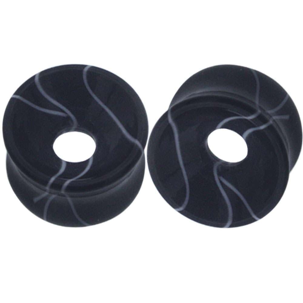 MoDTanOiz 5/8 Gauge Gauges 5/8 16mm Ear Plugs Plug Flesh Tunnels Tunnel 2g 0g 00g 0 00 1/2 Weight Men Women Ears Steel Stone Wood Earrings Silicone Black 00 gauge 5/8 16mm