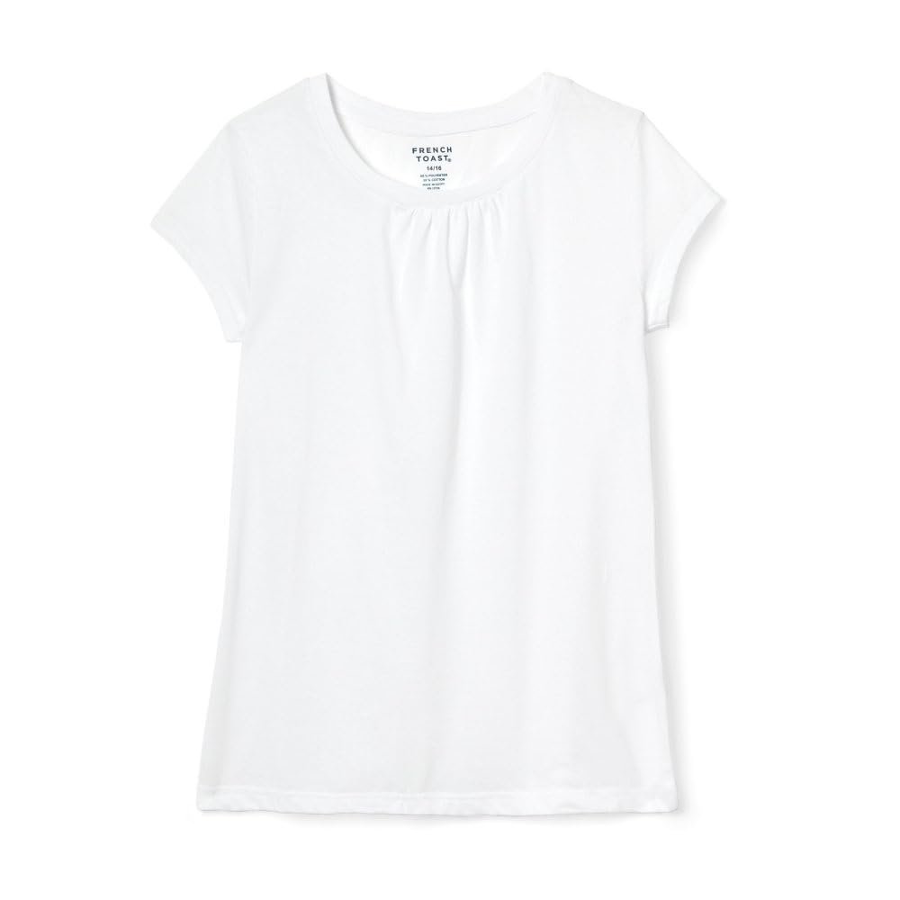 French Toast Girls Short Sleeve Crewneck T-Shirt Tee T Shirt, White, 14 US