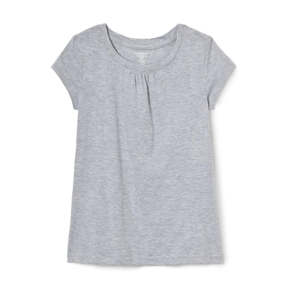French Toast Girls Short Sleeve Crewneck T-Shirt Tee T Shirt, Heather Gray, 8 US