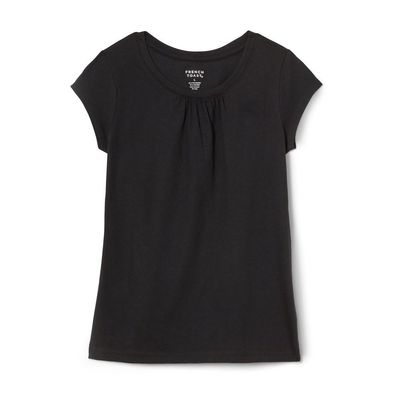French Toast Big Girls Short Sleeve Crew Neck Tee, Black, 14/16
