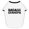 TOOLOUD Badass Grandpa Cotton Dog Shirt White with Black Large view 1