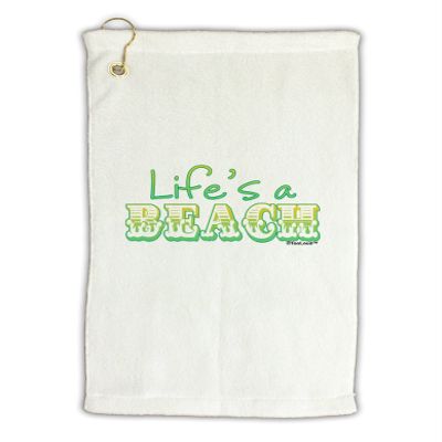 TOOLOUD Lifes a Beach Color Micro Terry Gromet Golf Towel 16" x 25"