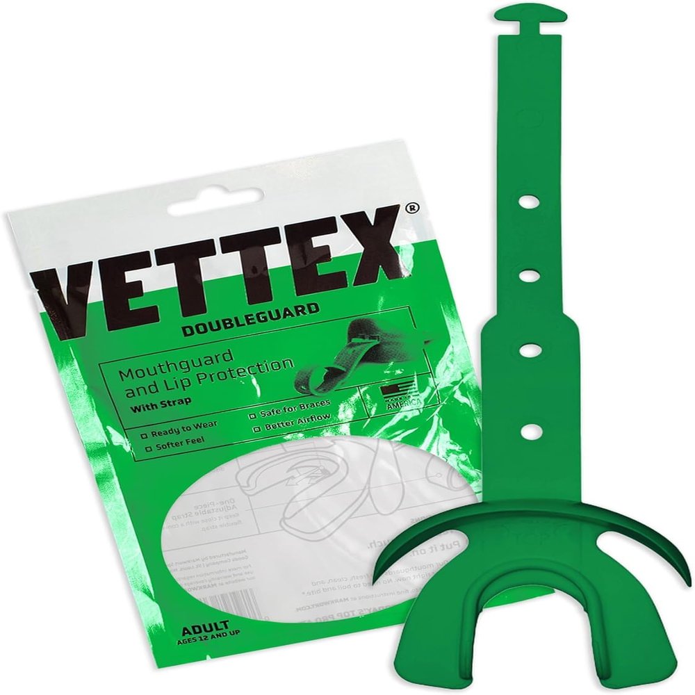 Vettex Doubleguard Mouthguard with Lip Protection - Adult, Kelly Green, Model:AC25-K