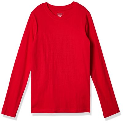French Toast Boys' Little Long Sleeve Crewneck Tee T-Shirt, Red, 5