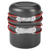 Bulin Camping Cookware Mess Kit, Nonstick Backpacking Cooking Set, Outdoor Cook Gear for Family Hiking, Picnic, Black, 3PC view 1