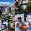 Bulin Camping Cookware Mess Kit, Nonstick Backpacking Cooking Set, Outdoor Cook Gear for Family Hiking, Picnic, Black, 3PC view 2