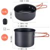 Bulin Camping Cookware Mess Kit, Nonstick Backpacking Cooking Set, Outdoor Cook Gear for Family Hiking, Picnic, Black, 3PC view 4