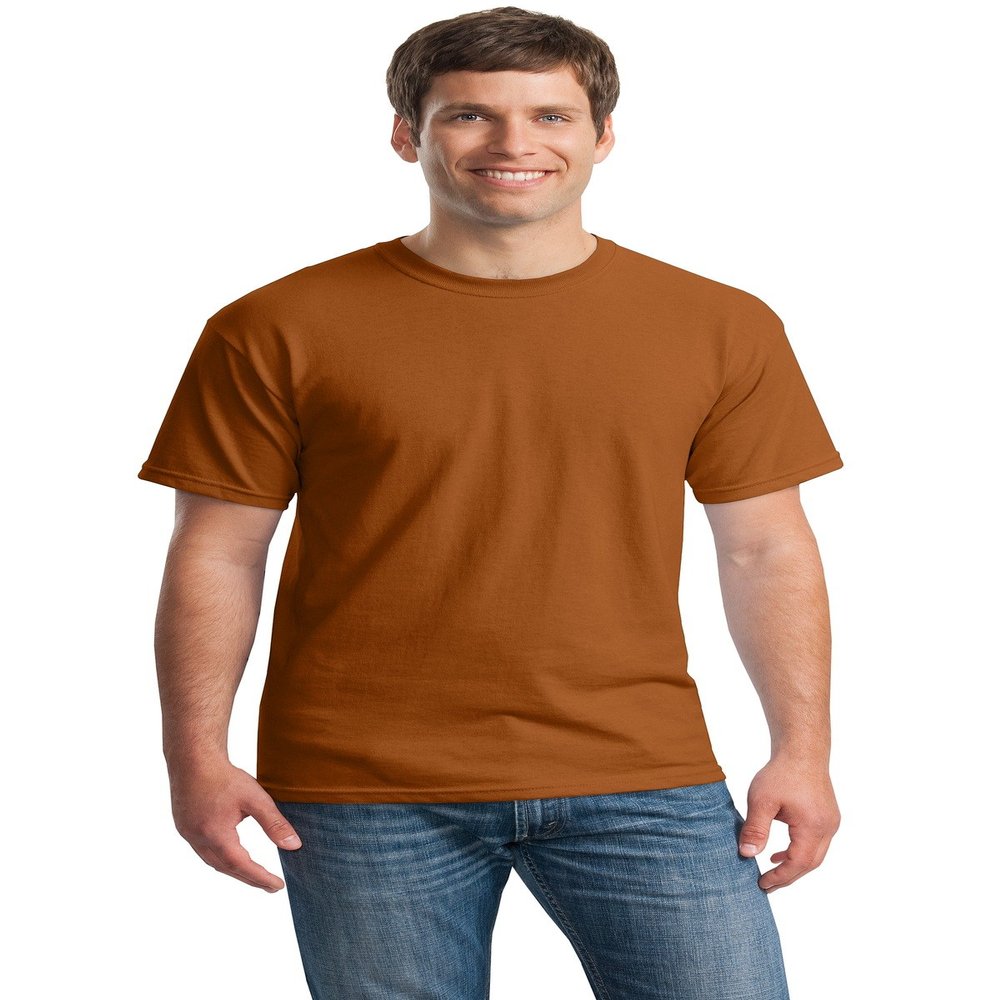 Gildan Heavy Cotton 5.3 oz. T-Shirt (G500) Pack of 2- TEXAS ORANGE,S