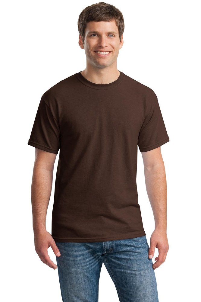Gildan Heavy Cotton 5.3 oz. T-Shirt (G500) Pack of 2- DARK CHOCOLATE,M