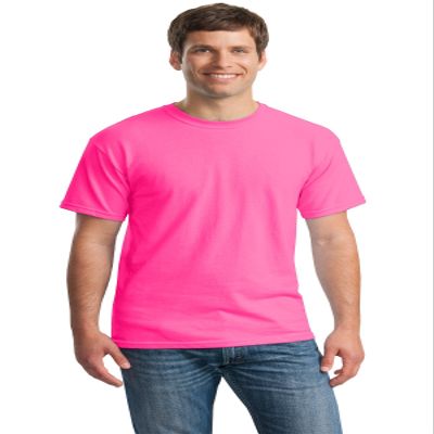Gildan Heavy Cotton 5.3 oz. T-Shirt (G500) Pack of 2- SAFETY PINK,3XL