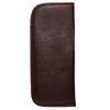 Calabria Half Slip-in Soft Eyeglass Case PU Leather Felt Brown Men Women Vertical Flat Eye Glasses Pouch Sunglasses Holder view 2