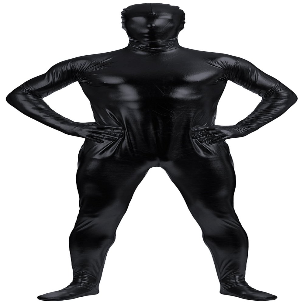 VSVO Unisex Baby Shiny Spandex Skin-tight Full Bodysuit Zentai Costume (Black, Medium)