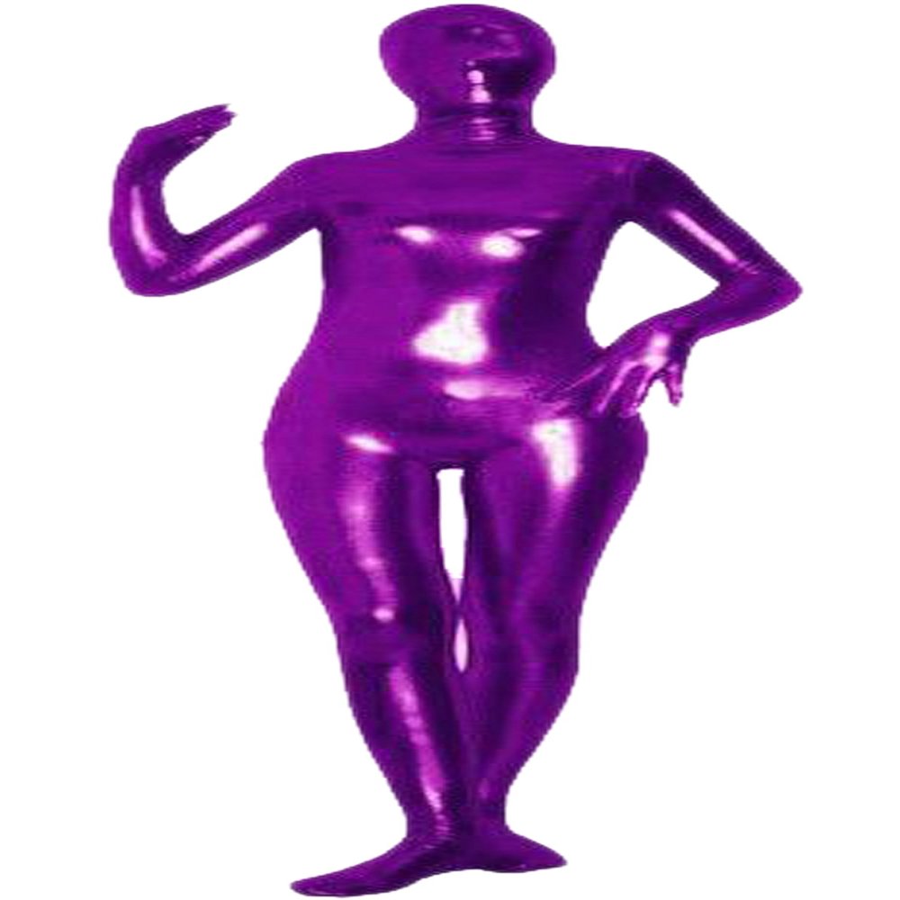 VSVO Unisex Baby Shiny Spandex Skin-tight Full Bodysuit Zentai Costume (Purple, Medium)