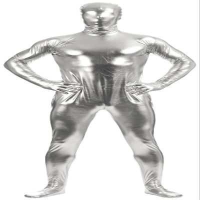 VSVO Unisex Baby Shiny Spandex Skin-tight Full Bodysuit Zentai Costume (Silver Grey, Large)