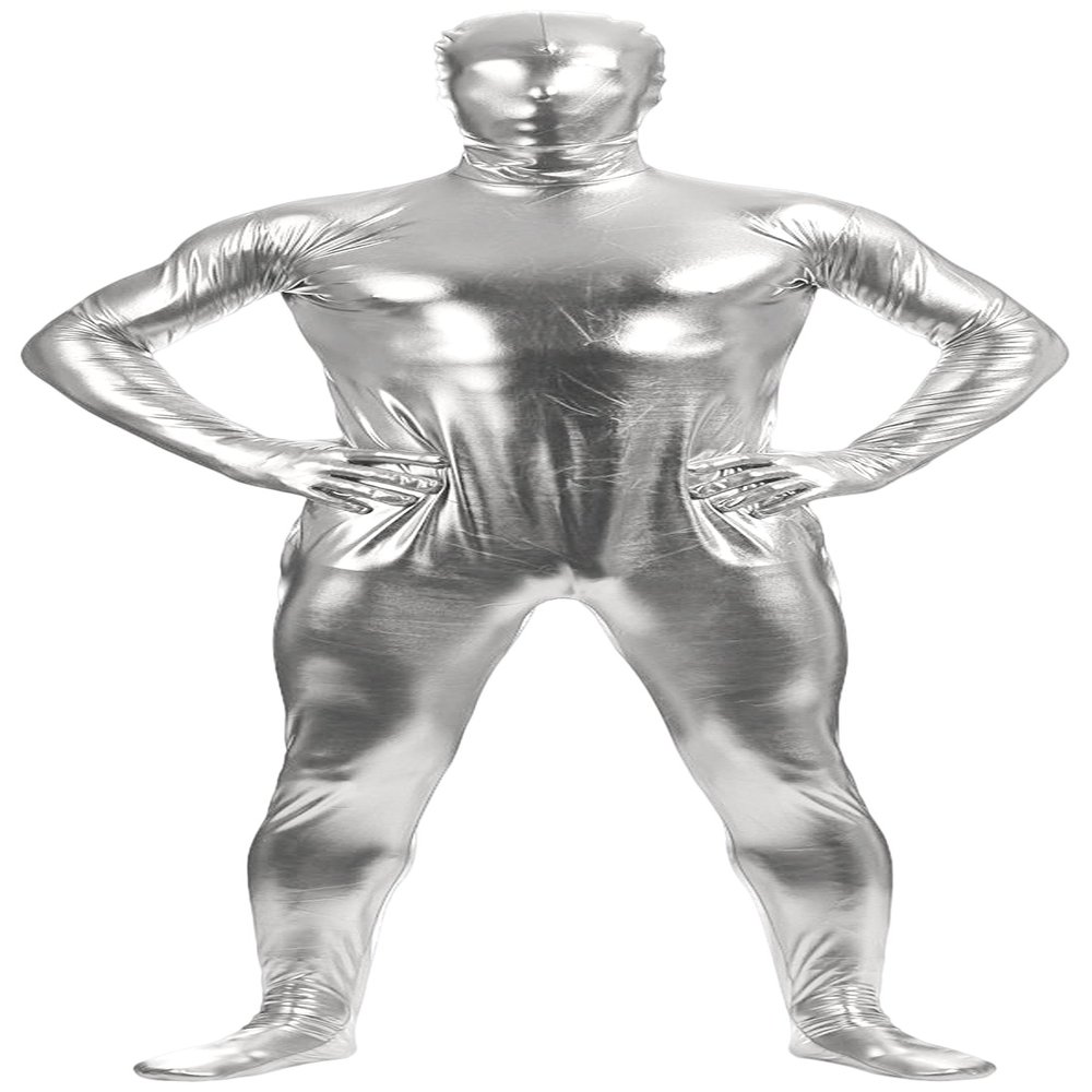 VSVO Unisex Baby Shiny Spandex Skin-tight Full Bodysuit Zentai Costume (Silver Grey, Small)