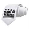 TOOLOUD Made in Merica - Stars and Stripes Design Printed White Neck Tie view 1