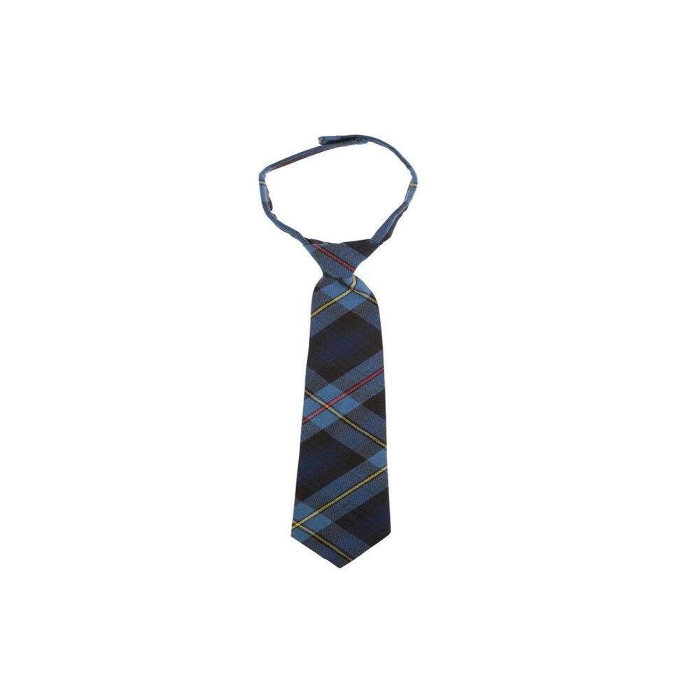 French Toast Boys' Adjustable Plaid Tie, Blue/Red Plaid, One Size