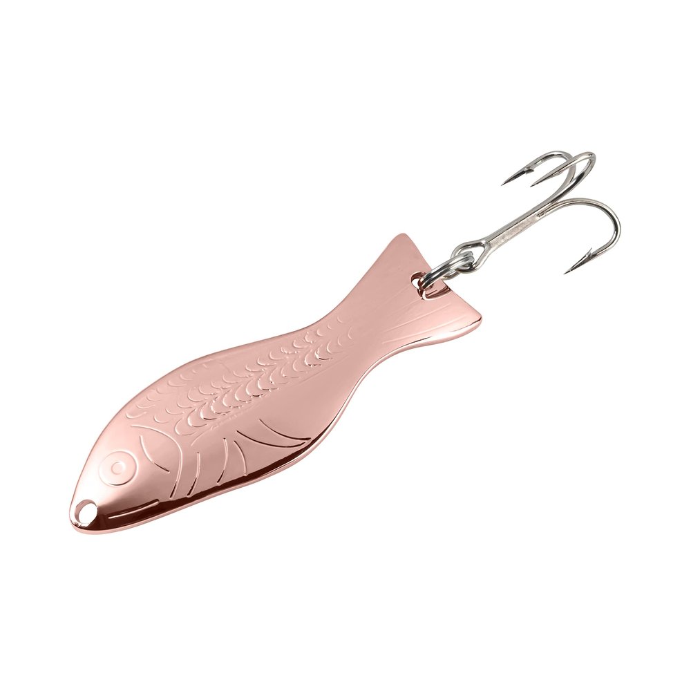 AL's Goldfish Lure Company, G300 Goldfish Freshwater Fishing Spoon Lure with Treble Hook for Trout, Salmon, Bass, Walleye, Northern Pike and Muskie. 1/2 oz. 2-3/4", #2 Hook, Copper