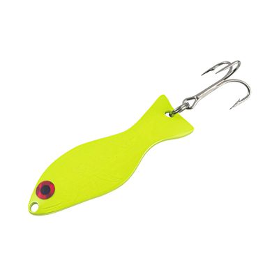 AL's Goldfish Lure Company, G300 Goldfish Freshwater Fishing Spoon Lure with Treble Hook for Trout, Salmon, Bass, Walleye, Northern Pike and Muskie. 1/2 oz. 2-3/4", #2 Hook, Chartreuse