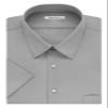 Van Heusen Men's Big Fit Short Sleeve Dress Shirts Poplin Solid (Big and Tall), Grey Stone, 20" Neck view 3