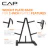 CAP Barbell 1-Inch Plate Tree Rack, Black view 3