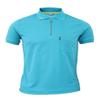 BCPOLO Men's Zip Polo Shirt Short Sleeve Dri Fit Athletic Polo Shirt-Aqua M view 1