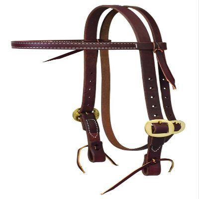 Weaver Leather Working Tack Solid Brass Economy Browband Headstall, Golden Chestnut, 3/4"