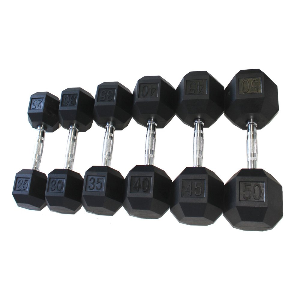 Apollo Athletics HDRS-5-50 Rubber Dumbbell Set, 5-50 lb