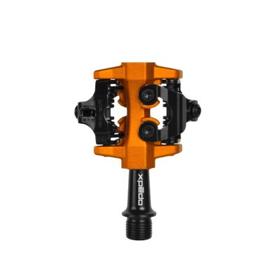 XPEDO CXR Clipless Bicycling Pedals | Dual-Sided Entry, Posi-Lock Retention, Lightweight Aluminum Body, Ideal for Cyclocross, Gravel, and XC Riding | Orange