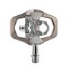 XPEDO TRVS Duo Bicycling Pedals | Hybrid SPD Clipless & Flat Platform, 6061 Forged Aluminum Body, Cromoly Spindle, 3 Sealed Bearings | Gray view 1