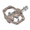 XPEDO TRVS Duo Bicycling Pedals | Hybrid SPD Clipless & Flat Platform, 6061 Forged Aluminum Body, Cromoly Spindle, 3 Sealed Bearings | Gray view 3