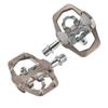 XPEDO TRVS Duo Bicycling Pedals | Hybrid SPD Clipless & Flat Platform, 6061 Forged Aluminum Body, Cromoly Spindle, 3 Sealed Bearings | Gray view 4