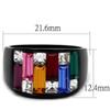 Marimor Jewelry 4.68 Carat Multi-Color Crystal Black Stainless Steel Cocktail Ring Women's Size 10 view 2