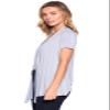 12 Ami Basic Solid Short Sleeve Open Front Cardigan Silver Small view 3
