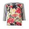 Alfani Womens Graphic 3/4 Sleeves Pullover Sweater Gray XL view 1