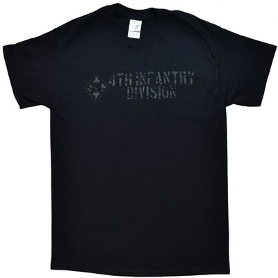 4th Infantry Steadfast and Loyal T-Shirt (XX-Large) Black