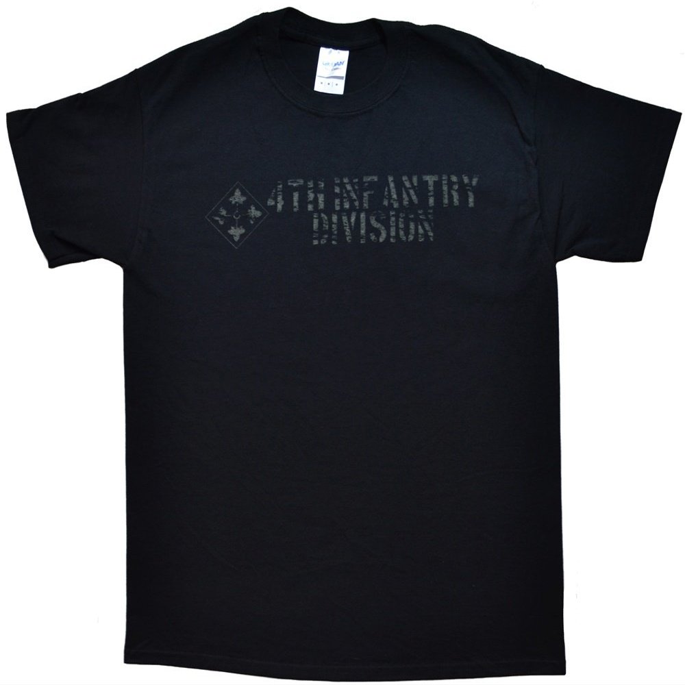 4th Infantry Steadfast and Loyal T-Shirt (XX-Large) Black