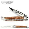Laguiole en Aubrac Handmade Knife 12 cm Double platines L0712WAIF Aubrac Beech Wood Handle, Blade and bolsters Stainless Steel Shiny view 2
