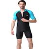BIKMAN One-Piece Snorkeling Surfing Swim Suit Short Sleeves Plus Size Swimwear- Sun Protection (XXL(Weight:154lbs-176lbs), Light Blue) view 2