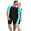 BIKMAN One-Piece Snorkeling Surfing Swim Suit Short Sleeves Plus Size Swimwear- Sun Protection (XXL(Weight:154lbs-176lbs), Light Blue) view 4