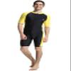 BIKMAN One-Piece Snorkeling Surfing Swim Suit Short Sleeves Plus Size Swimwear- Sun Protection (XXL(Weight:154lbs-176lbs), Yellow) view 3