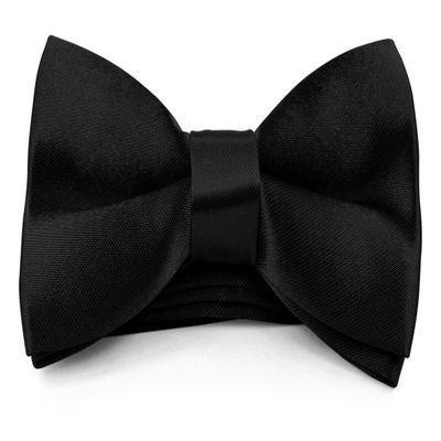 Moda Di Raza Bowties for kids Black Bow Tie - Adjustable Pre Tied Solid Color Wedding School Black Kids bowtie