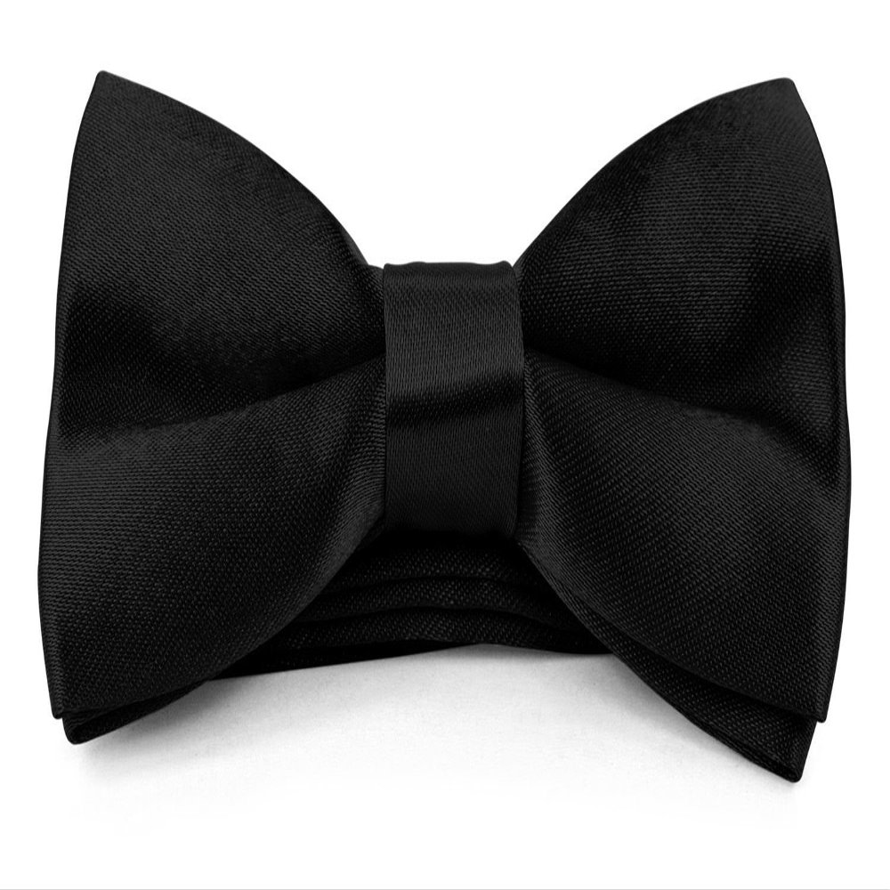 Moda Di Raza Bowties for kids Black Bow Tie - Adjustable Pre Tied Solid Color Wedding School Black Kids bowtie