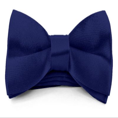 Moda Di Raza Boys Bowtie Pre-Tied Satin Formal Tuxedo Bowtie Adjustable Length Satin Kids Bow Tie - Navy One Size Bow Ties