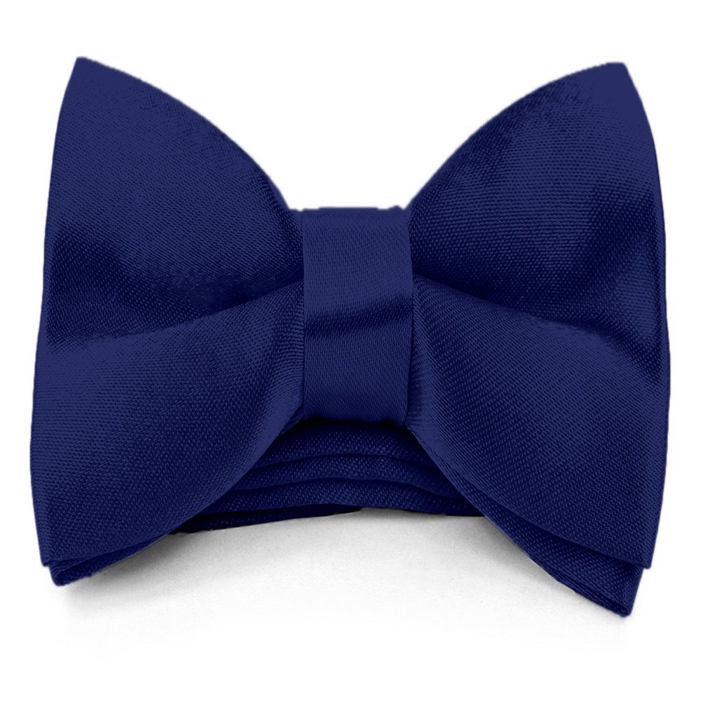 Moda Di Raza Boys Bowtie Pre-Tied Satin Formal Tuxedo Bowtie Adjustable Length Satin Kids Bow Tie - Navy One Size Bow Ties