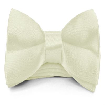 Moda Di Raza Boys Bowtie Pre-Tied Satin Formal Tuxedo Bowtie Adjustable Length Satin Kids Bow Tie - Off White Bow Tie One Size Bow Ties