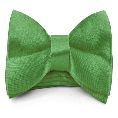 Moda Di Raza Boys Bowtie Pre-Tied Satin Formal Tuxedo Bowtie Adjustable Length Satin Kids Bow Tie - Green Bow Tie One Size Bow Ties