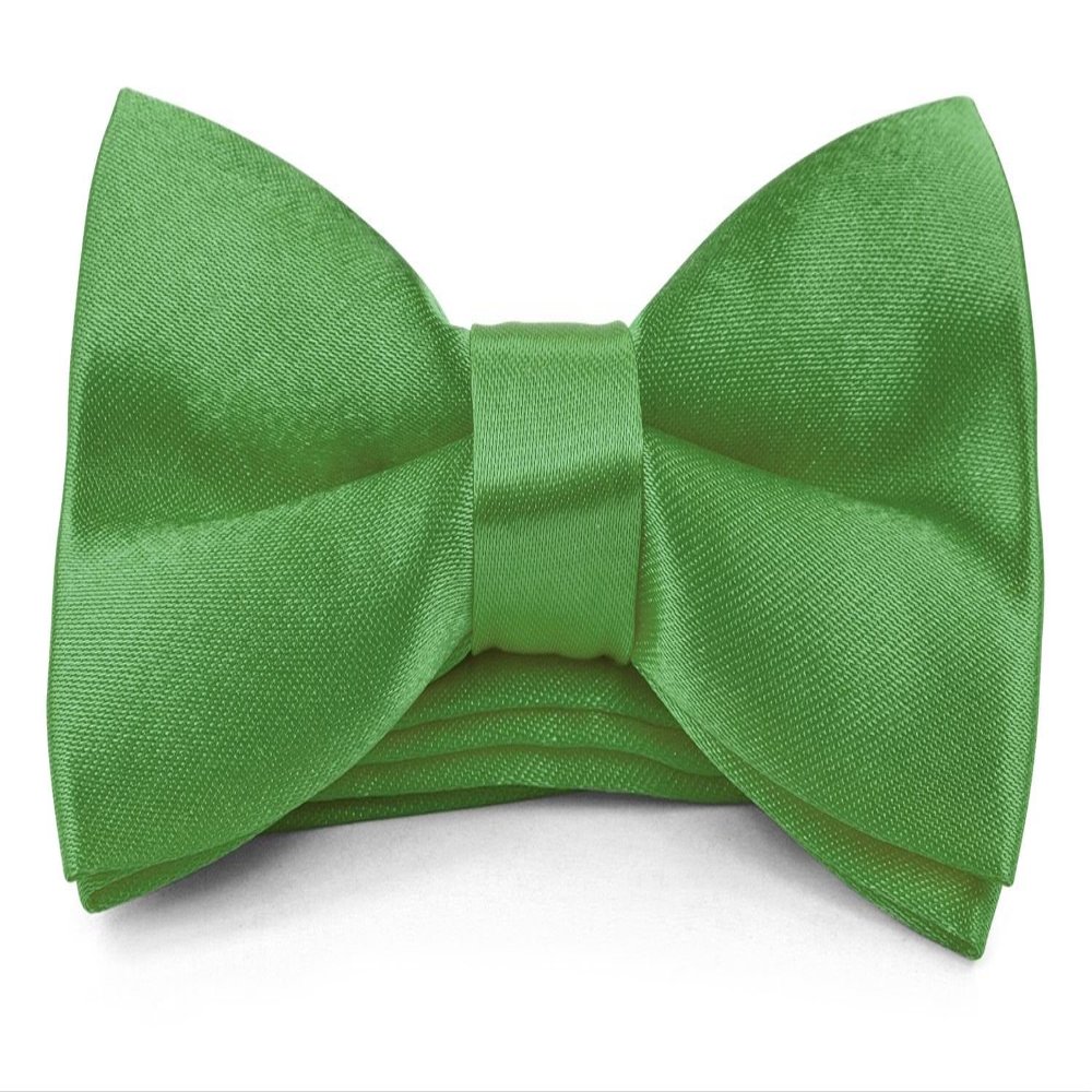 Moda Di Raza Boys Bowtie Pre-Tied Satin Formal Tuxedo Bowtie Adjustable Length Satin Kids Bow Tie - Green Bow Tie One Size Bow Ties